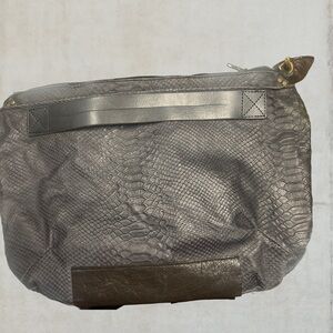 Navy blue snakeskin print leather bag (Luxury High End)